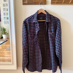 Armani Exchange Navy and Red plaid Shirt